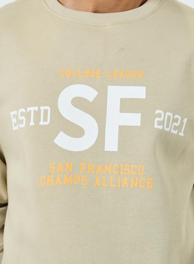 ستايلي سويت شيرت فليس بطبعة شعار - Image 3